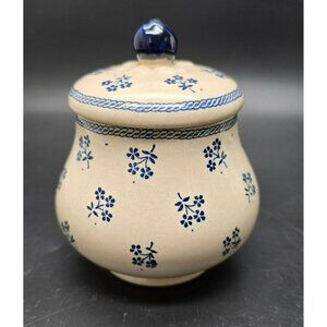 Vintage Johnson Brothers Sugar Pot Blue & Cream Floral Ceramic England Dh1351